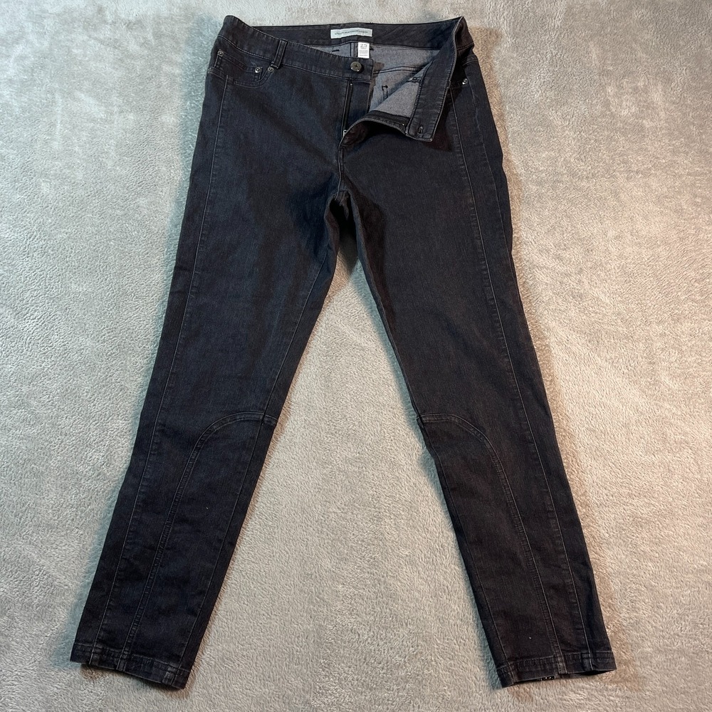 Chico's Platinum Denim Black Wash Skinny Leg Ankle Pants‎ Women's Size 25